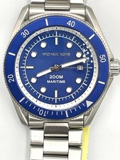 Orologio Michael Kors Maritime Uomo 200m Subacqueo Quadrante Blu Bracciale Argento MK9160