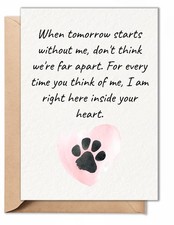 TRIDECOR Pet Sympathy Card, 5x7 Loss Greeting Card Folded 5"x7", White