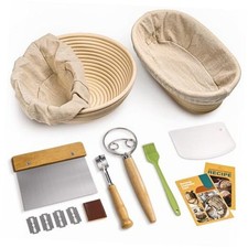 Bread Banneton Proofing Basket Set, 9 Inch Round  10 Inch Oval Oval  Round