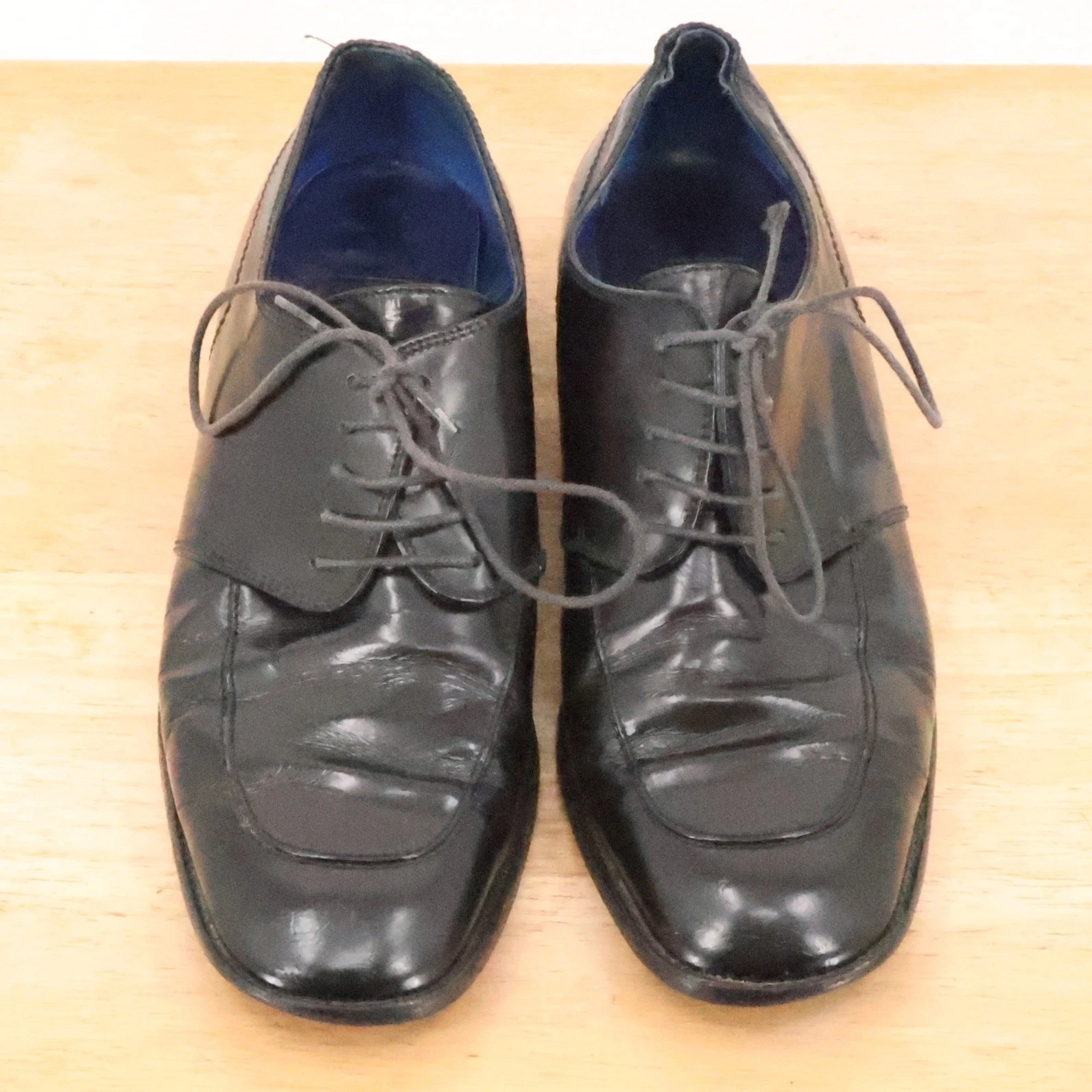 Vintage Donna Karan Leather Oxford Shoes Womens Size 7.5B Black 90s Minimalist