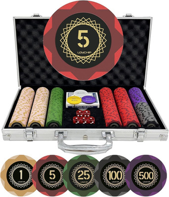 Casino-Grade Clay Poker Chip Set, 300Pcs 14G Numbered Clay Chips with Aluminum C