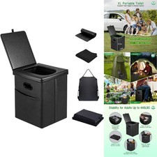 16.5" Heavy Duty XL Portable Toilet Foldable Camping Potty Adult Cushioned Seat