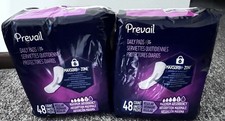 4 Pack Prevail Daily Incontinent Pad 11" L Regular Length Maximum 192 Total New 