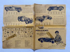 Rare ! Plan de remontage Voiture MECCANO Car Constructor n°2 en l'état