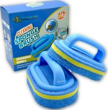 2-Piece Ergonomic Cleaning Brush Set for Effortless Bathroom  Kitchen Scrubbing