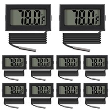 Black Digital LCD Thermometer Temperature Monitor with External Probe 10pcs
