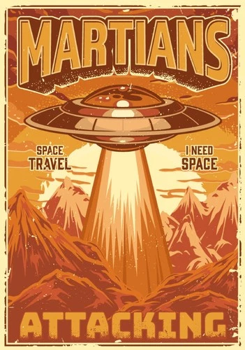 Space Solar Planet Alien Movie Martians UFO Invader Self Adhesive Vinyl Sticker
