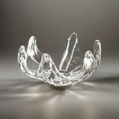 Cofrac Art Verrier France Crystal Art Glass Bowl 8  Diameter