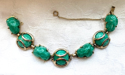 Vintage High-End Caged Peking Glass Bracelet - Rare!