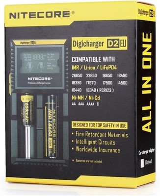 Nitecore D2 Digicharger Smart UNIVERSAL Akku-Ladegerät Li-Ion NiMH EU