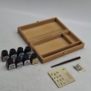 Windsor & Newton Calligraphy Ink Set with Pen & Nibs With Wooden Storage Box