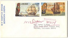 Monrovia Liberia to Denver CO, 1973, Paquebot
