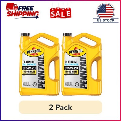 (2 pack) Pennzoil Platinum Full Synthetic 5W-20 Motor Oil, 5-Quart