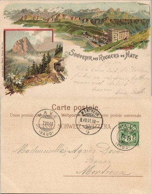 Ansichtskarte Litho AK Veytaux 2 Bild Station Rochers-de-Naye 1901