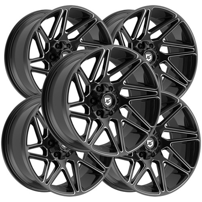 #ad Set of 5 Gear 777BM Vortex 20x9 6x135 6x5.5quot; 0mm Black Milled Wheels Rims $1294.95