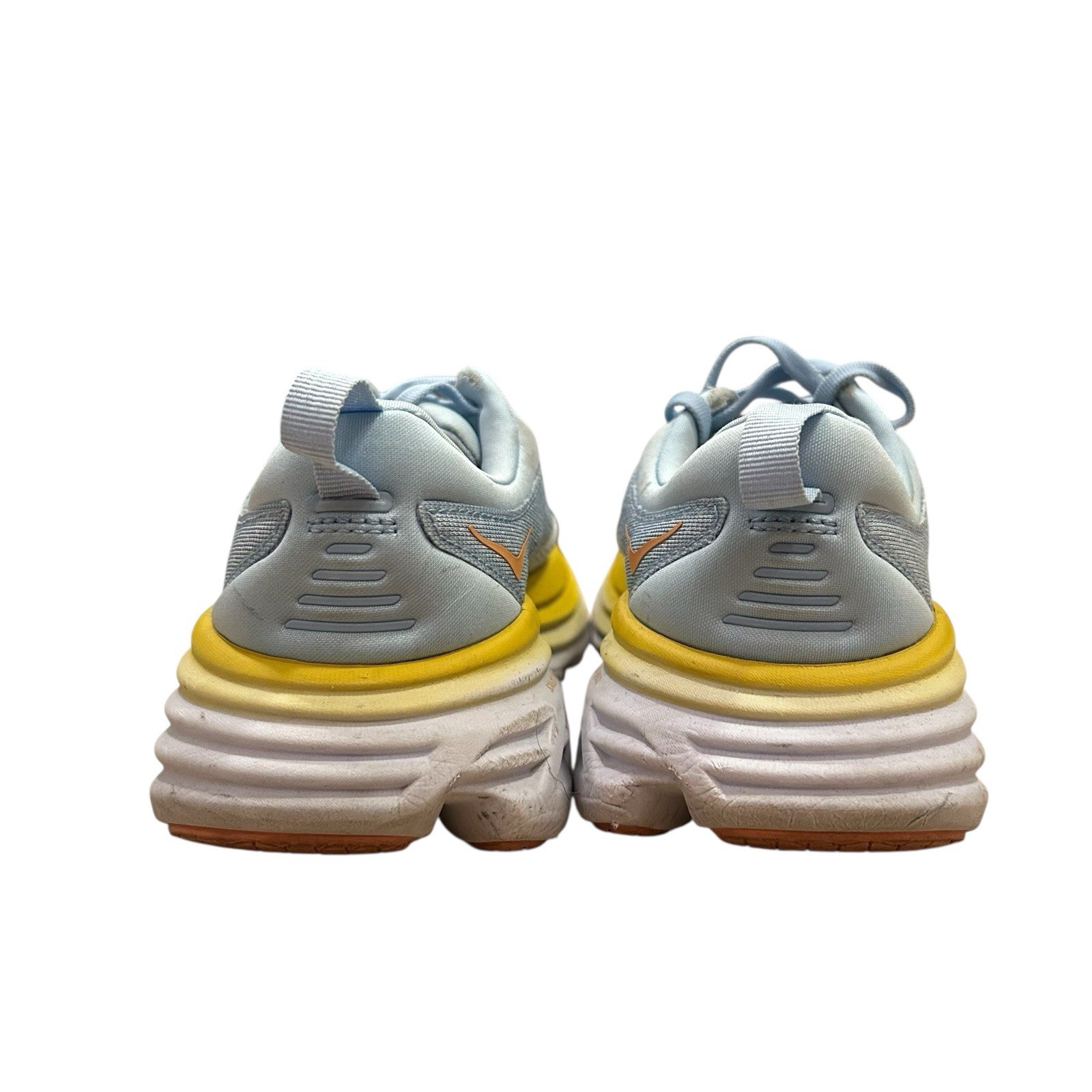 Hoka One One Shoes Womens 7B Bondi 8 Blue Yellow Running 1127952 SSCA Flaws thumbnail 9