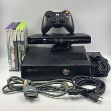 Xbox 360 Console 4GB Bundle, Kinect, Controller Power HDMI Model 1439 5 Games