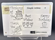 Stampin Up Simple Wishes Rubber Cling Stamp Thank Birthday Best Think