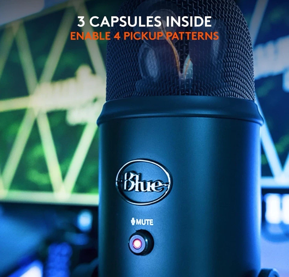 Logitech for Creators Blue Microphones Yeti USB Microphone (Blackout) - Image 3 of 4