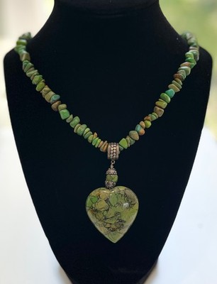 Jay King DTR Turquoise Heart Pendant With Turquoise Necklace 925 Sterling Silver
