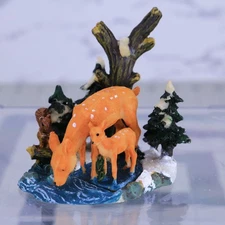 🦌 COBBLESTONE CORNERS 2002 Deer & Squirrel Wildlife Christmas Village Accessory