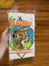 80s Mickey Mouse Disney Reading It  s An Adventure T-shirt rare kids sealed youth