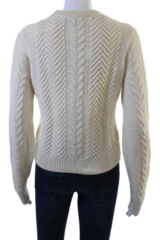 Theory Women Beige Merino Cashmere Pullover Sweater Size PP - Image 3 of 4