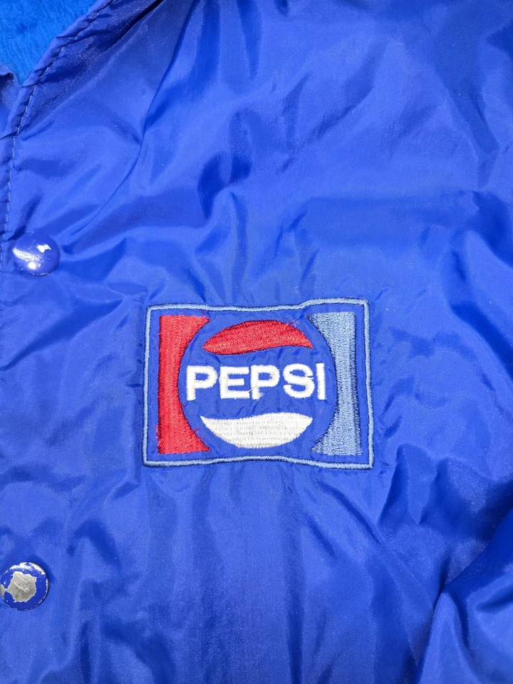Vintage Pepsi Jacket Mens Large Blue Hilton Active Apparel Snap Front USA 80s - Image 2 of 4
