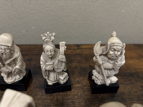 Chinese Mudmen Figurines Lot Of 7 Resin Made In Italy Vintage 4” - Picture 3 of 10