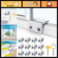 12 Pack Adjustable Sliding Window Locks with Key - Easy Install Security for Hom