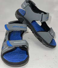 Eddie Bauer Sandals Boys Size 12 Gray Blue Pacific Hook Loop Hiking Water