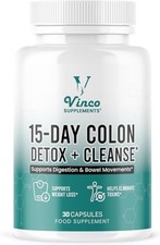 Vinco Colon Cleanse 15 Day Detox Supports Weight Loss Eliminates Toxins Relieves