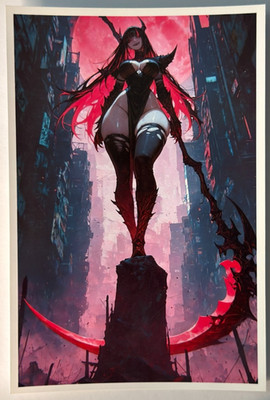 Ruby Rose RWBY Anime Art Print 4x6 Photo Paper Scythe Cyberpunk Wall Decor