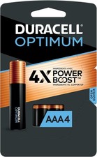 Duracell Optimum AAA Batteries with Power Boost Ingredients, 4 Count one Pack