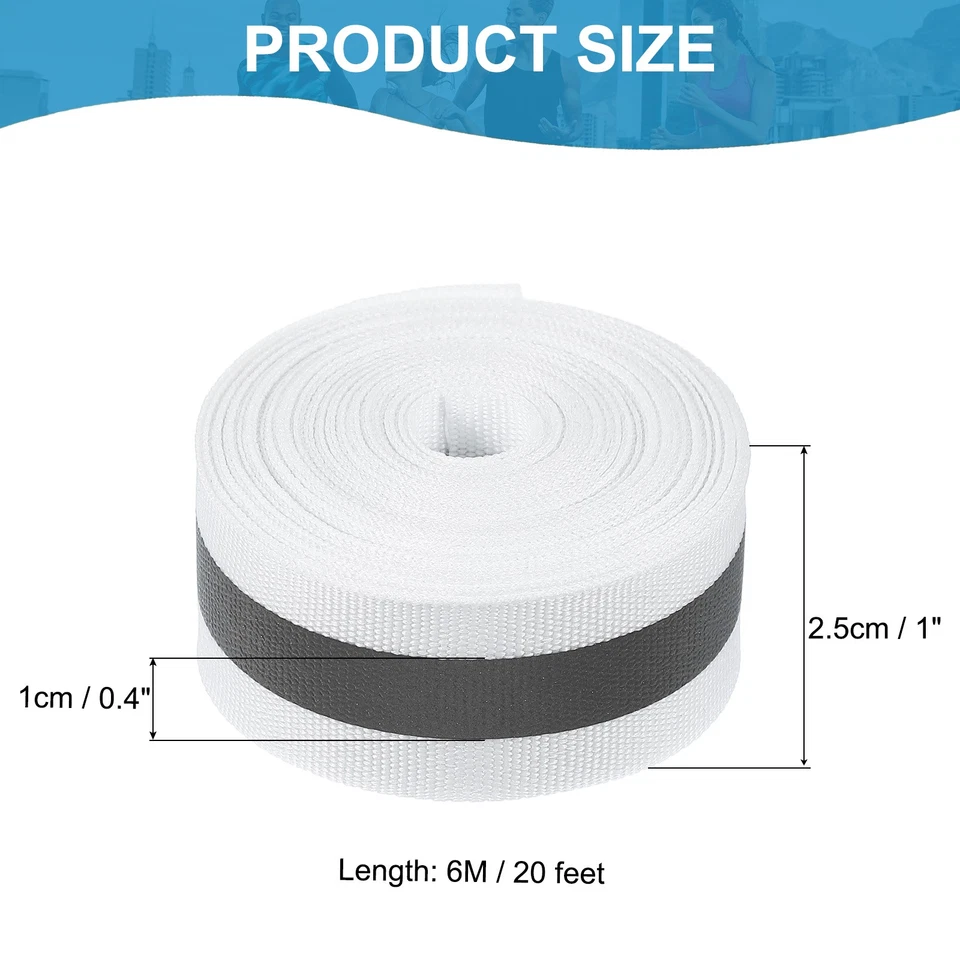 Tira de Cinta Reflectante, 1"x 20FT Cinta Reflectante para Ropa Blanca Foto 2 de 4