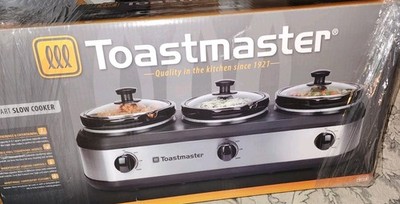 Toastmaster Triple 1.5 Qt Slow Cooker Buffet Server Model TM-318BS NEW 