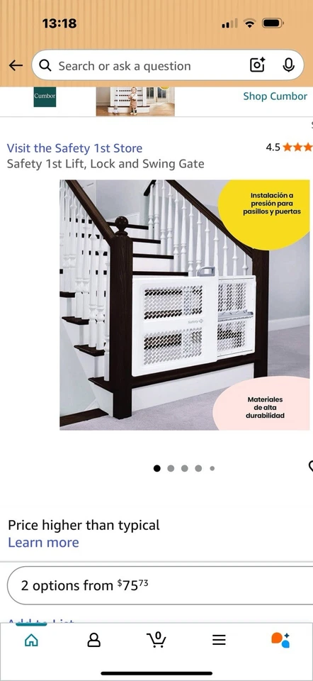 NewSafety first - cerradura de elevación y puerta basculante modo dual. Se adapta a 28”-42” de ancho. 26” de alto. Foto 3 de 4