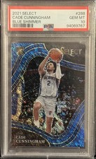 2021-22 Panini Select - Courtside Cade Cunningham #288 Blue Shimmer Prizm (RC)