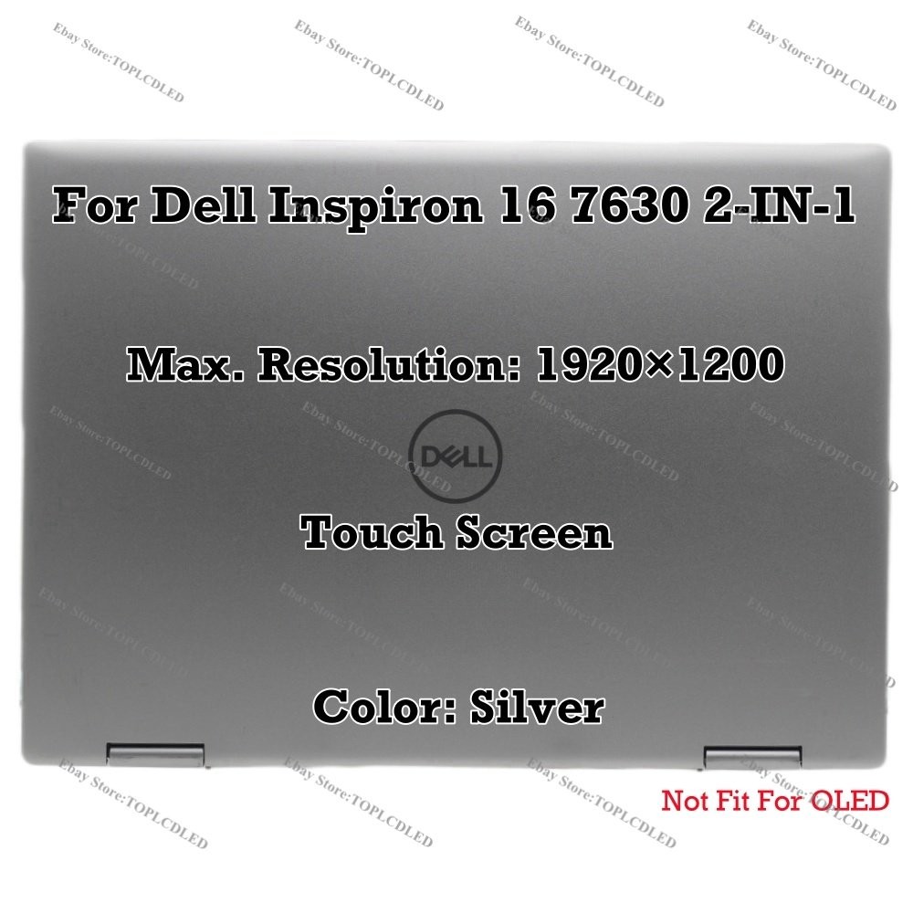 16"" Dell Inspiron 7630 2-in-1 P128F001 WUXGA LCD Screen Touch Complete Assembly