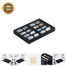 Elegant Black Velvet Sunglass Organizer with 8 Compartments for Jewelry Display