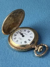 Vintage Arnex Time Co. “ARLEESE” 14K Gold Plated Women’s Pocket Watch 17 Jewels