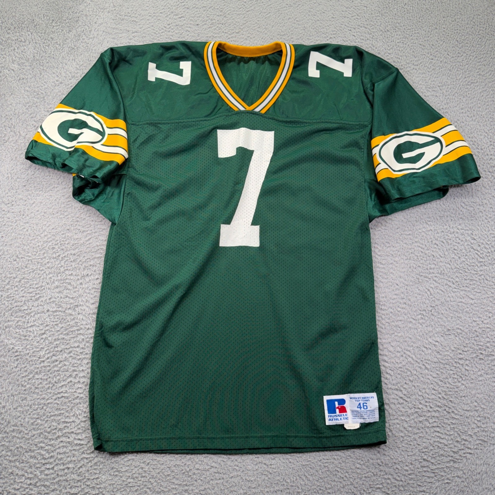 Vtg Green Bay Packers Don Majkowski Jersey Russell Athletic Mens 46 Green USA