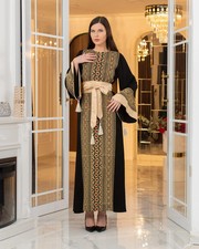 Maria Thobe - Women  s Embroidered Dress, Perfect for Eid, Abaya, Ramadan
