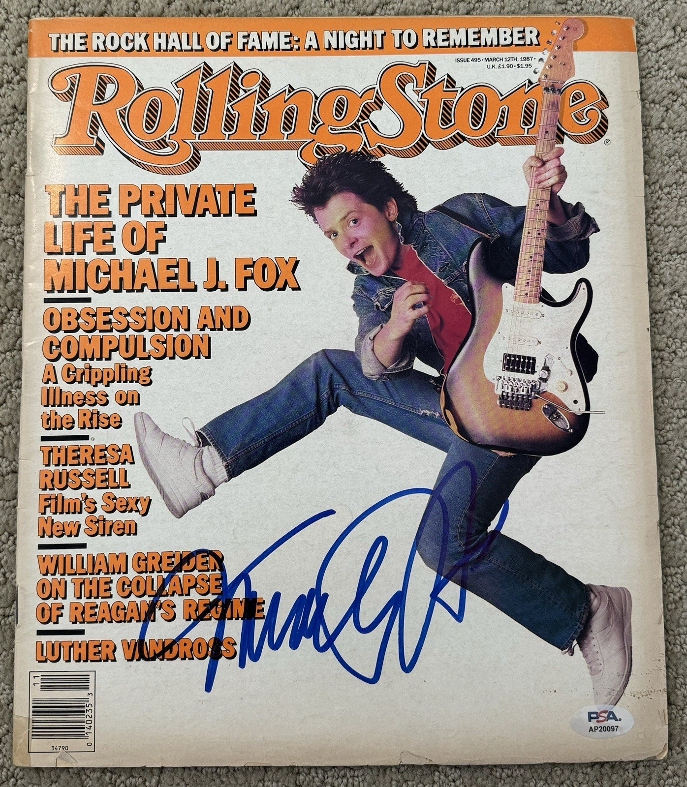 Michael J. Fox Signed Autographed 1987 Vintage Rolling Stone Magazine PSA/DNA