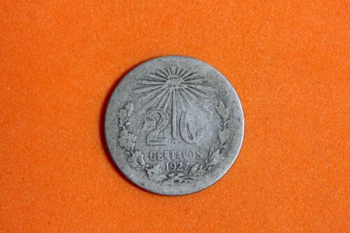 1927 Mexico 20 Centavos Silver Coin #M16604