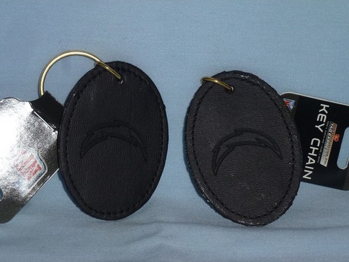 LOS ANGELES CHARGERS (San Diego) Leather KEY FOB / KEY RING lot of 2 NWT blk - Picture 3 of 4