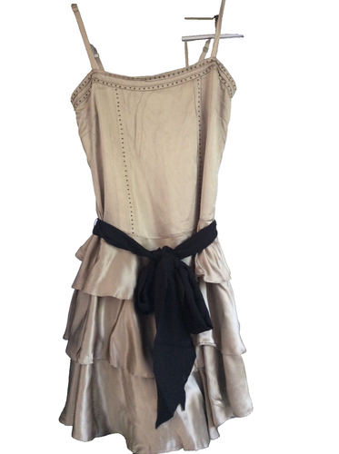Coast Dress Women Size 12 Silk lined Beige Summer Cocktail Party Hardly Used