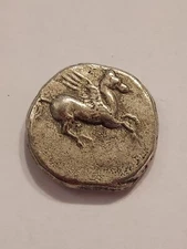 Greek Corinth AR Stater ? Silver Coin Pegasus & Athena 300 BC