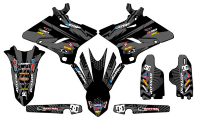 2005-2007 fits POLISPORT RESTYLE YZ 125 MAYHEM Black Senge Graphics Kit
