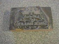 Antique The Establishment of Jack Daley  Wooden Printers Block Plate Crest